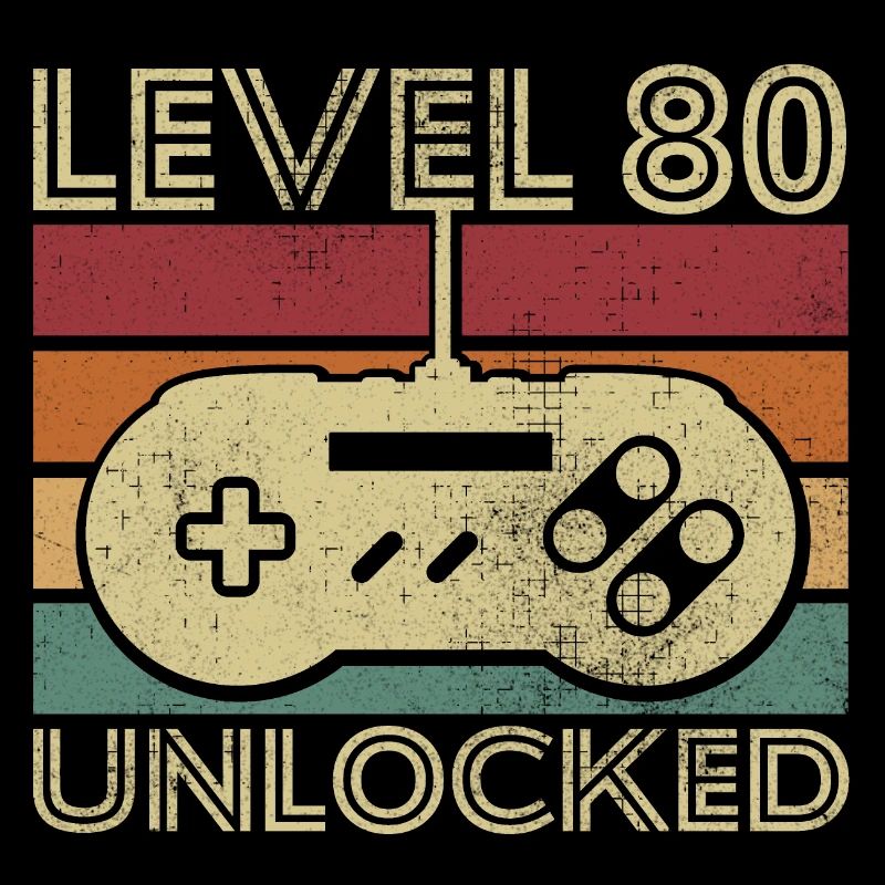 Level 80 freigeschaltetes Geburtstagsgeschenk 80 Jahre