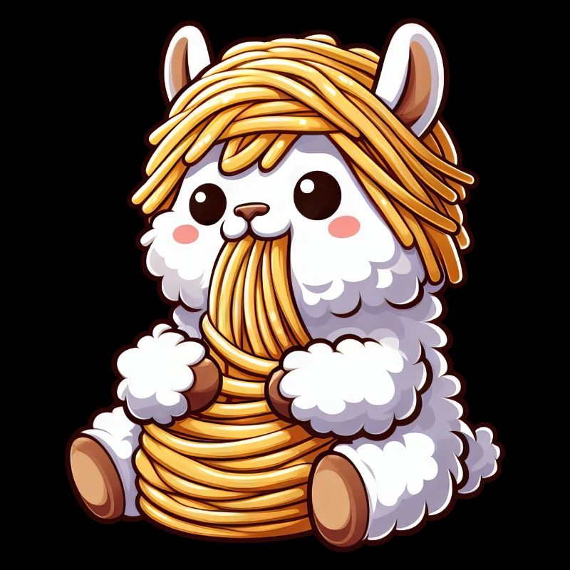 Funny Llama Spaghetti Italian Clumsy
