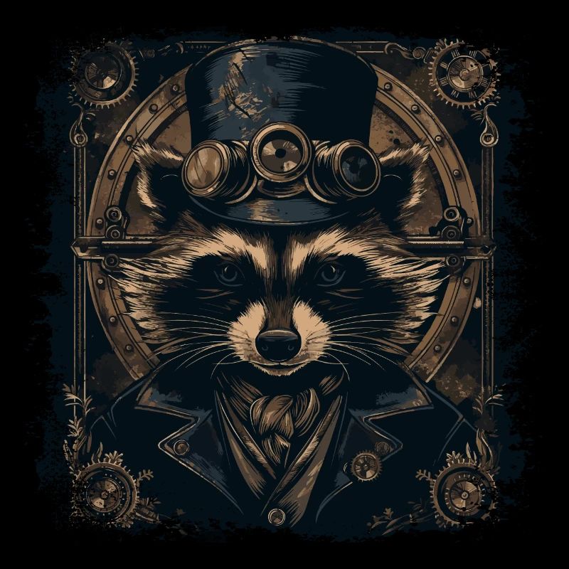 Cooler Steampunk Waschbär