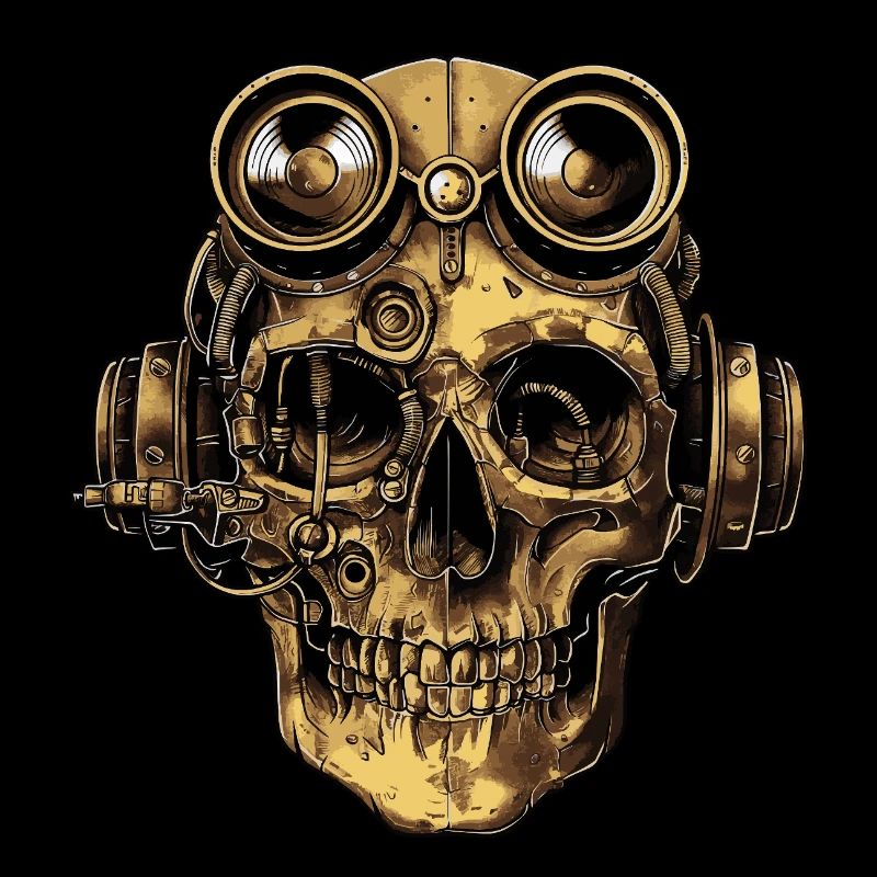 Crâne de zombie steampunk