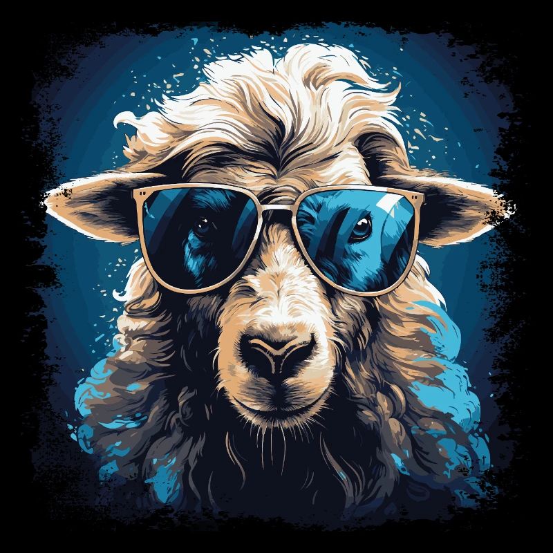 Cooles Schaf mit Sonnenbrille