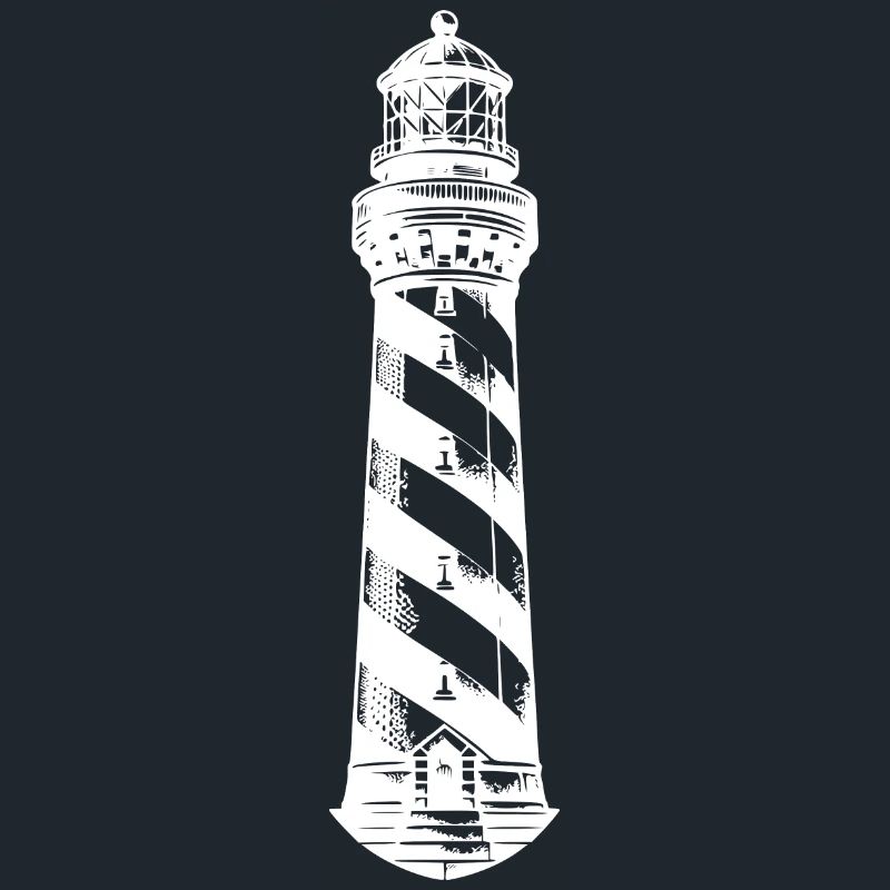 Phare côtier à rayures obliques