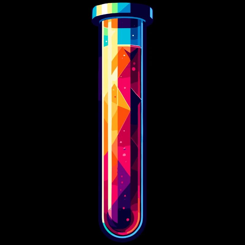 Abstract Geometric Test Tube: Science Artwork