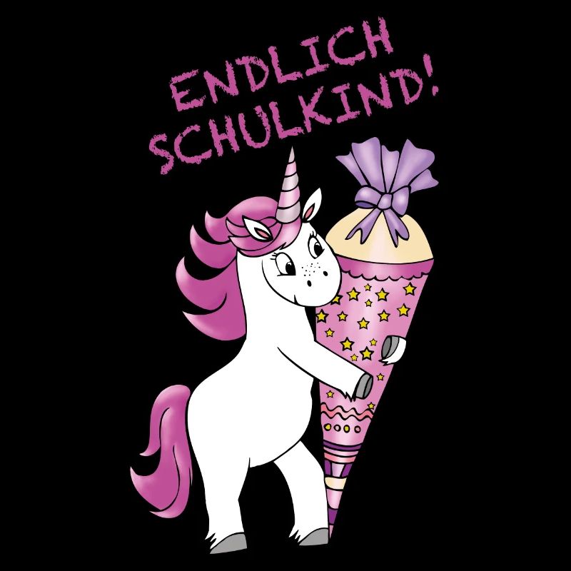 School enrollment Unicorn with sugar cone Back to school
