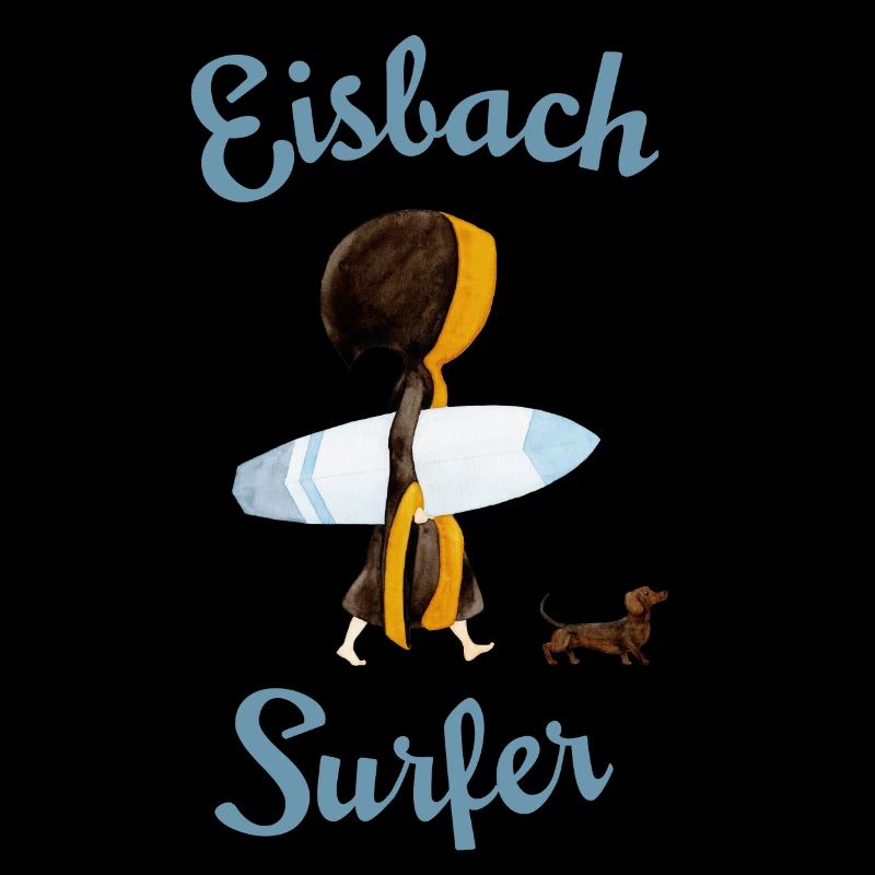 Münchner Kindl mit Surfbrett und Dackel