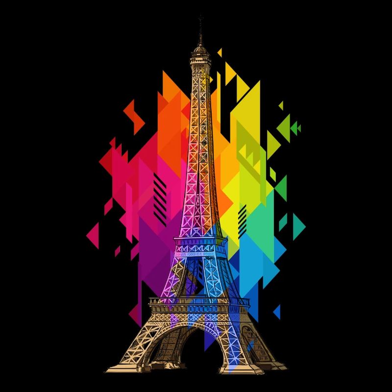 Paris Eiffel Tower France city skyline art