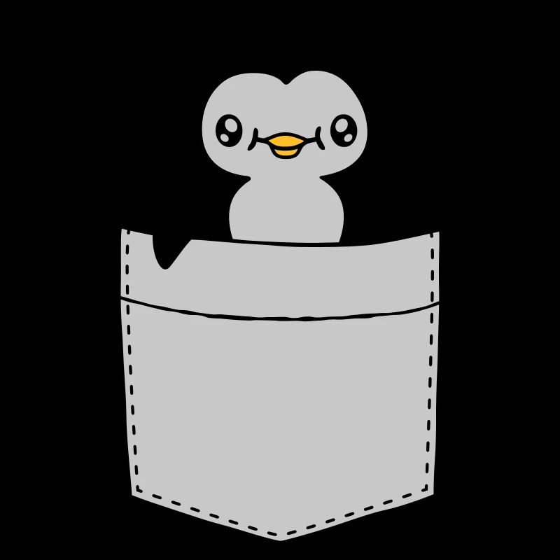 Pingouin de poche de poitrine agité