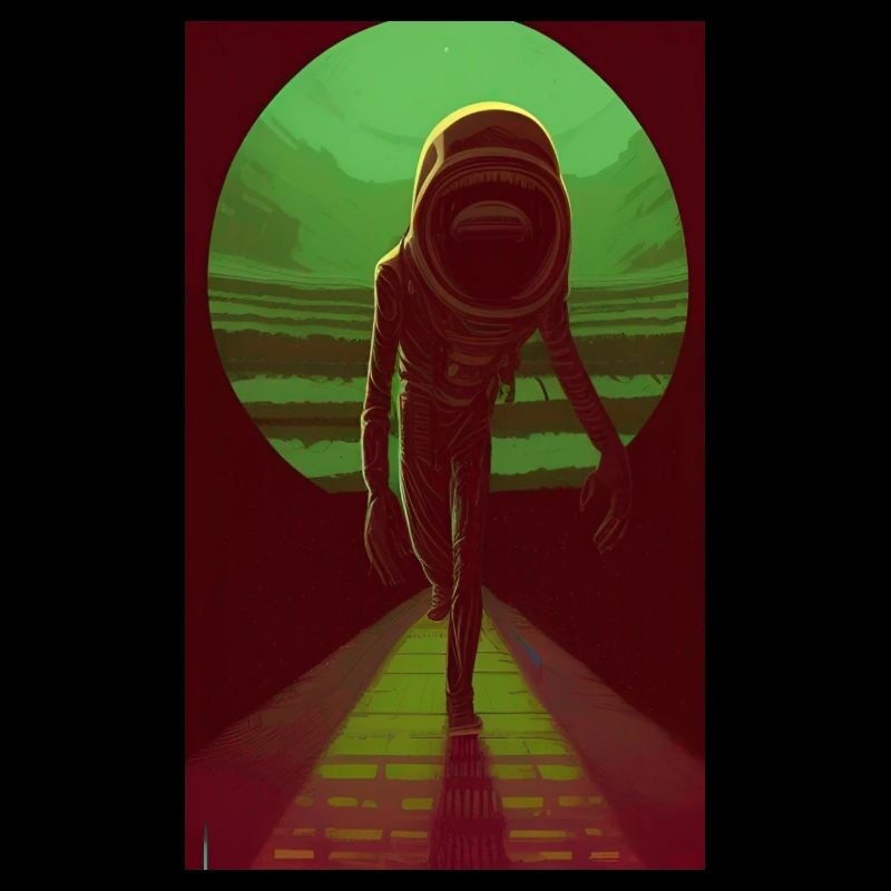 Creepy Horror Comic Alien sur une planète étrange terre