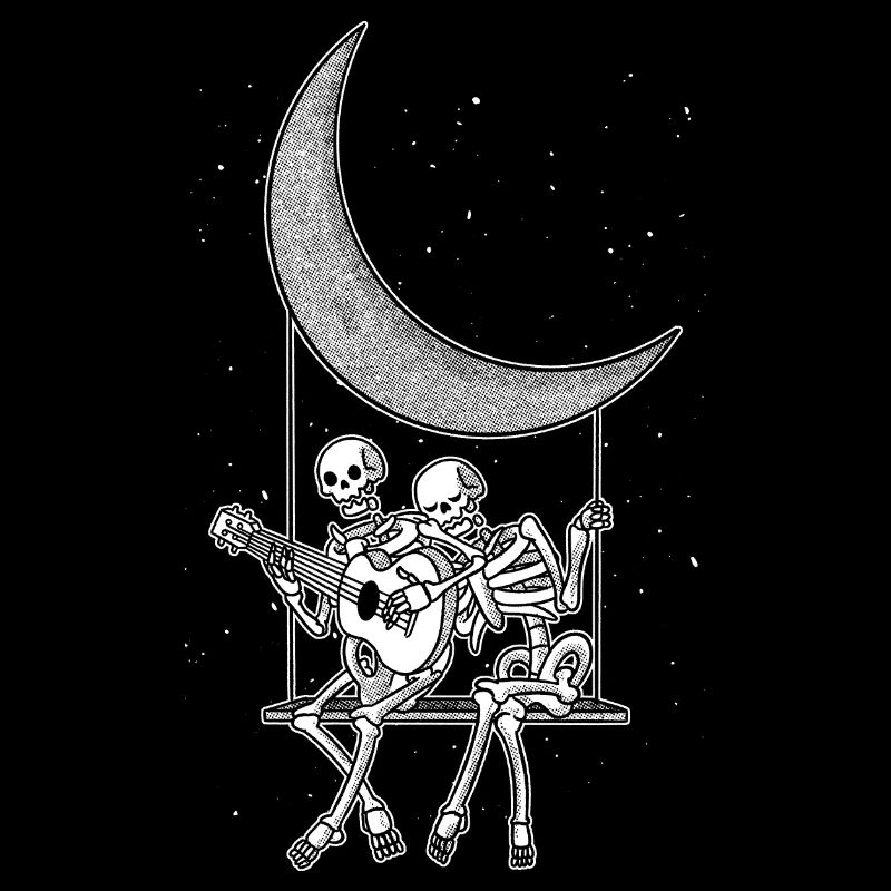 Couple de squelettes sur la Lune