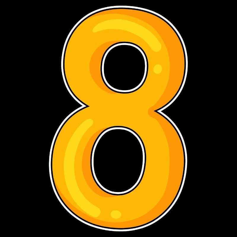 Numéro 8 Numéro Motif Jaune