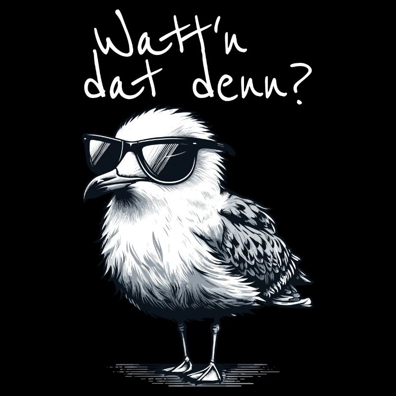 Watt’n dat denn Coole Möwe Nordsee Spruch
