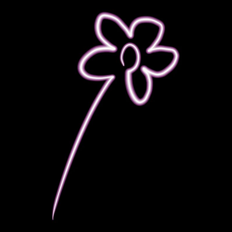 Fleur rose néon - Motif de fleur lumineuse