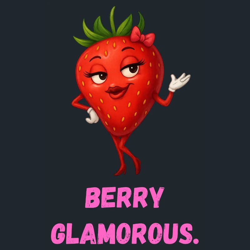 Berry Glamorous Erdbeere Dame Karikatur 