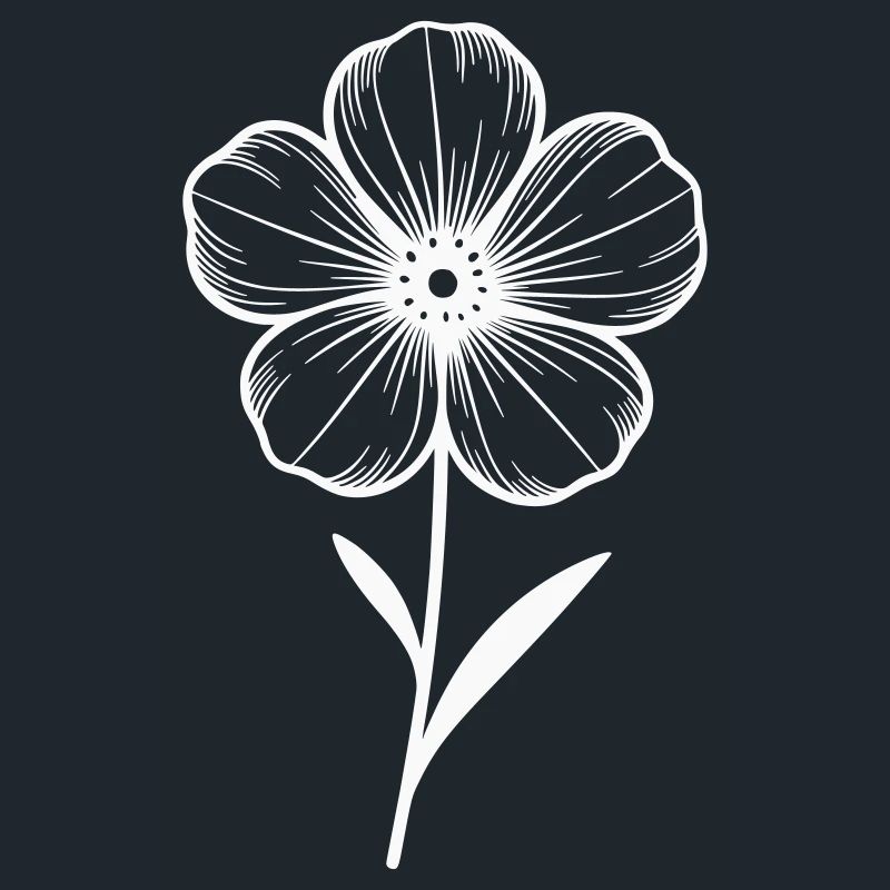 Fleur blanche graphique - variable de couleur