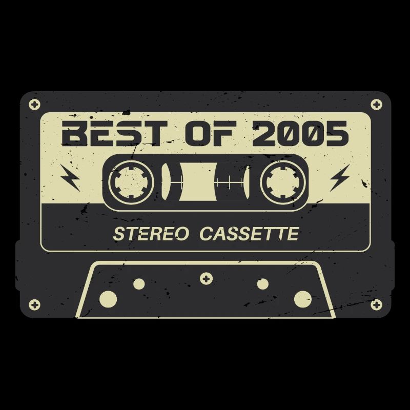 Cassette rétro 2005 millésime 2005 anniversaire 2005