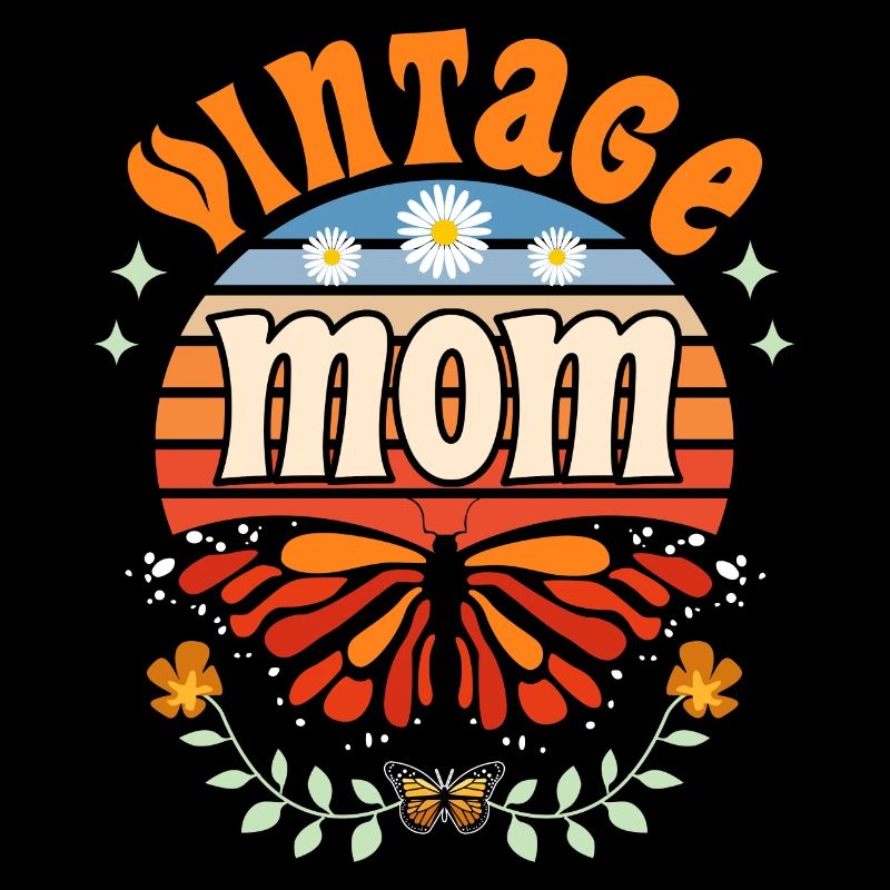 Mère Adore Papillon Rétro et Vintage Maman
