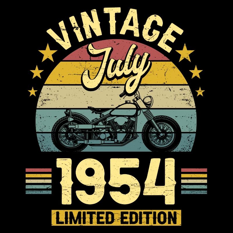 Biker 70 Years Old 1954 July Birthday