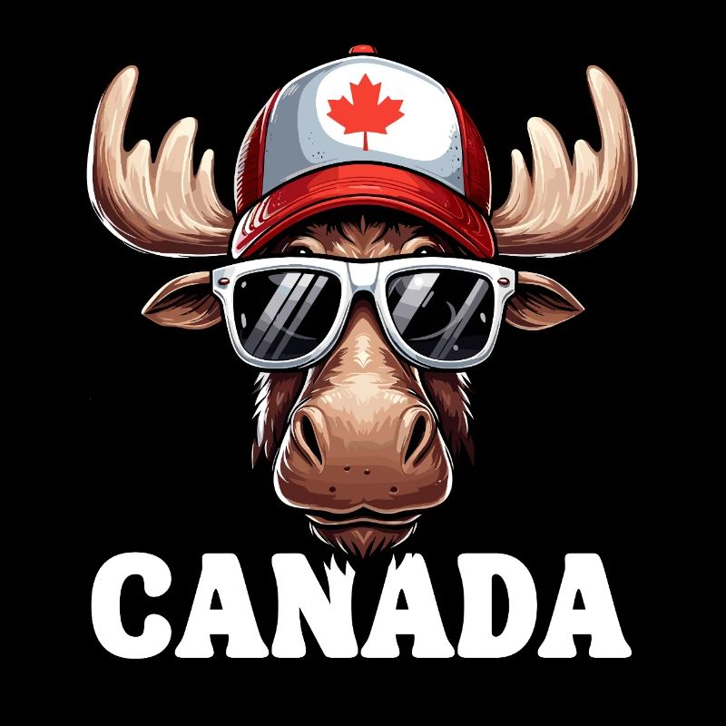 Canada Moose Maple Leaf Sunglasses Cap Funny
