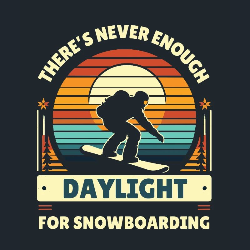 Snowboard Snowboarder Rétro Vacances d’hiver Cool