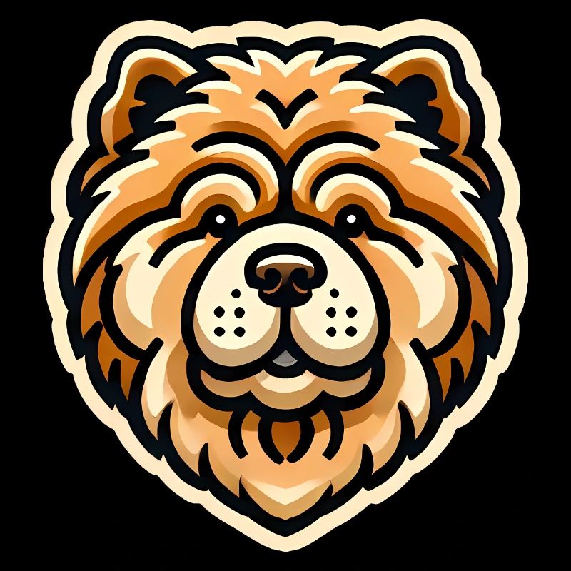 Chow Chow Visage Dessin animé Chien Design