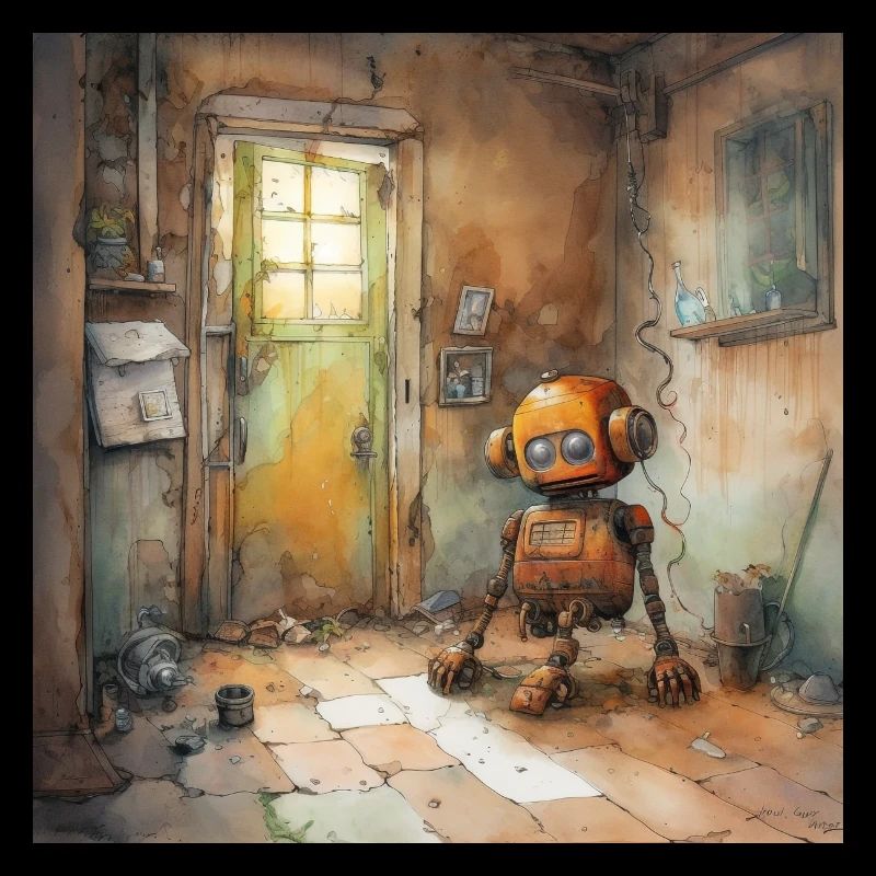 Alter rostiger verlassener Roboter 2