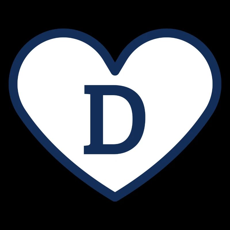 Trendiger blauer Sportherz Buchstabe - Geschenkidee