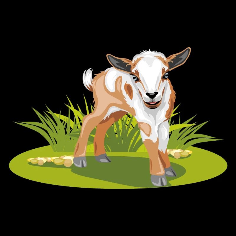 Mignon bébé chèvre sur la pelouse