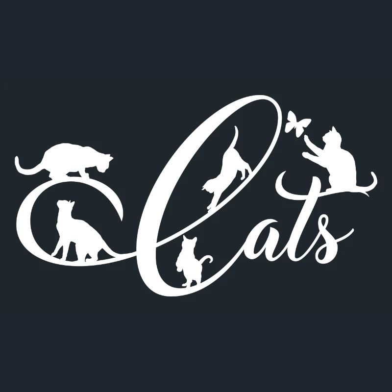 Cheerful kittens do gymnastics on decorative writing