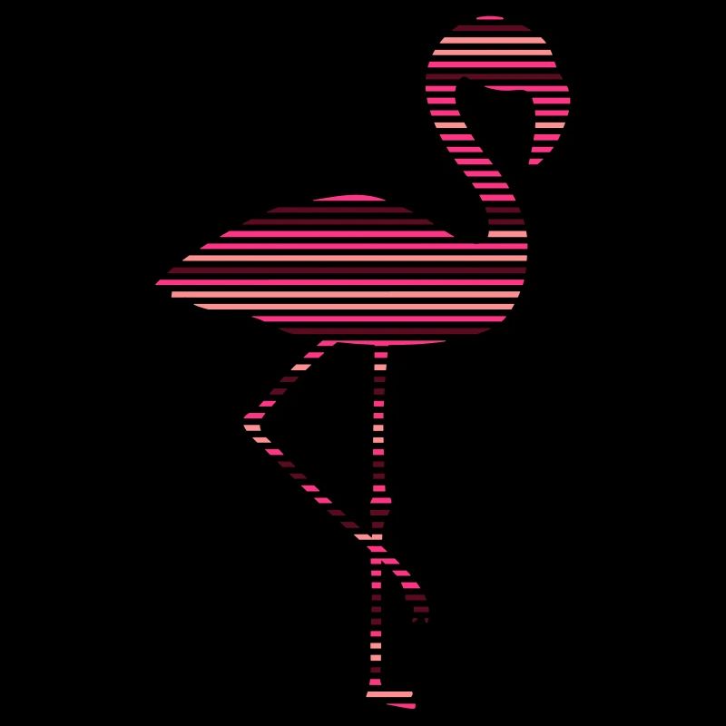 stripes lines pattern silhouette outline flamingo