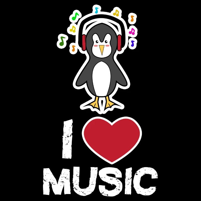 Cool Cute Bird Penguin Statement Animal Heart