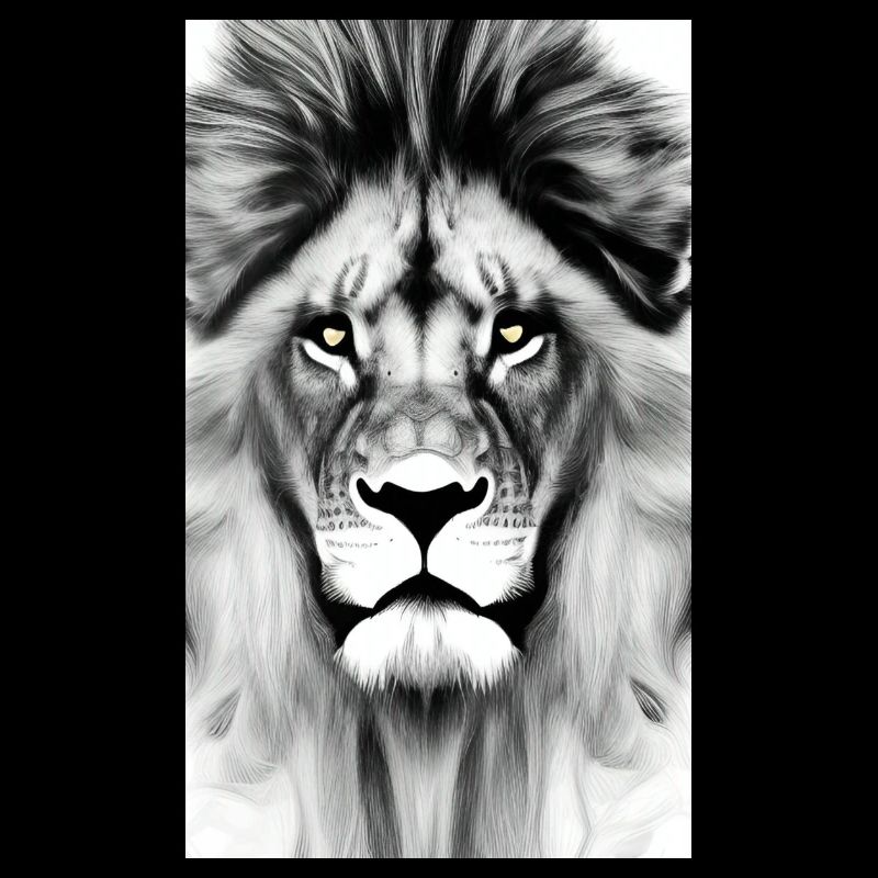 Lion Black and White