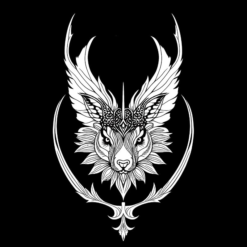 Tête d’animal avec ailes