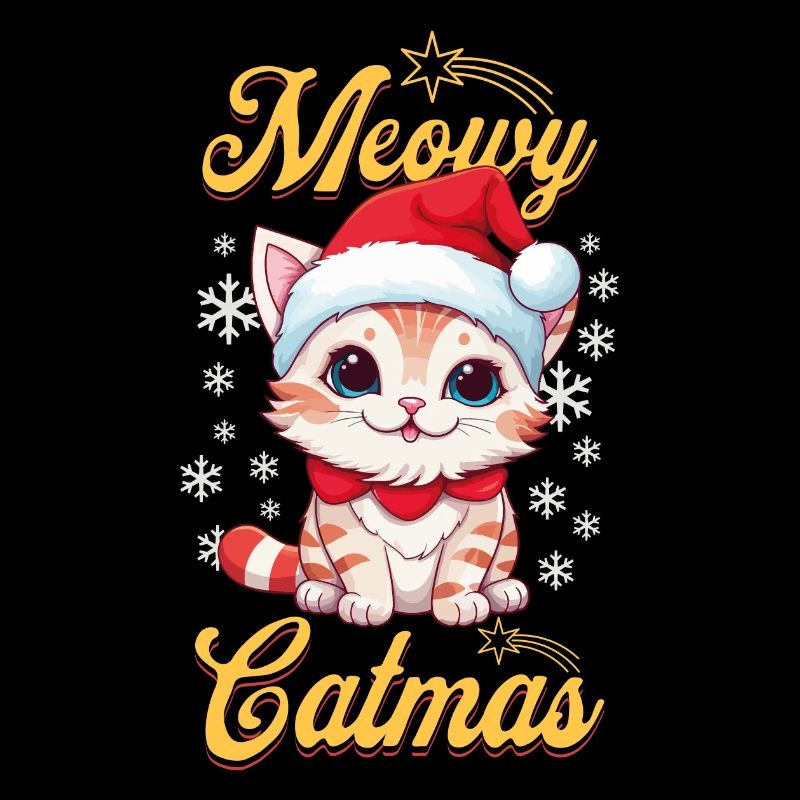 Katze Weihnachten Merry Meowy Catmas Ugly Süß