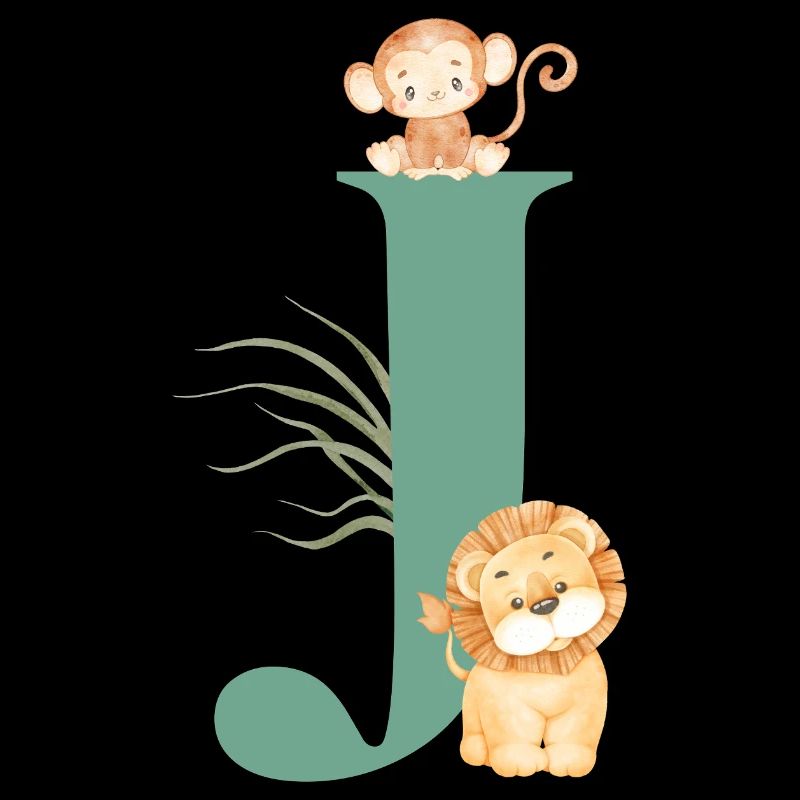 Letter j green jungle animals