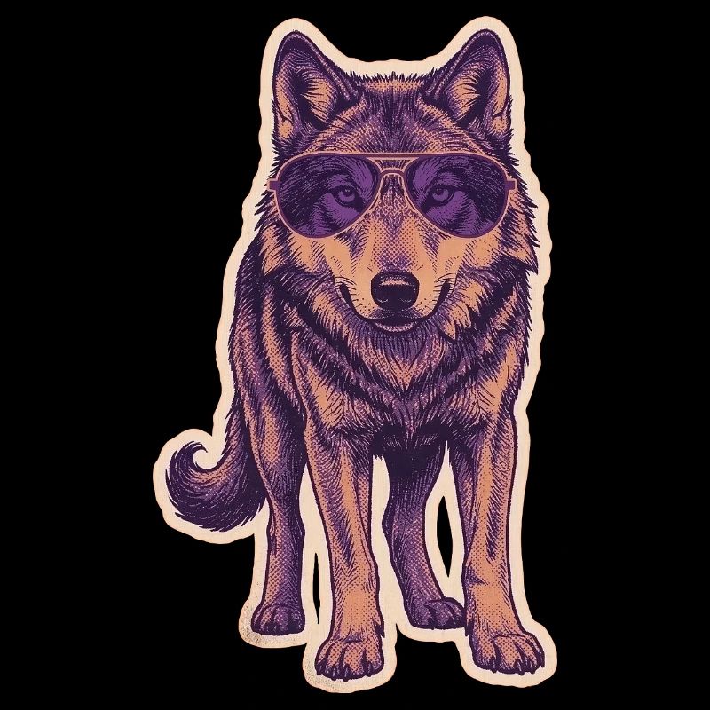Loup avec des lunettes de soleil