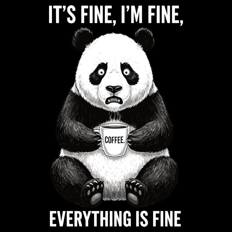 Its Fine Im Fine Kaffee Panda Humor