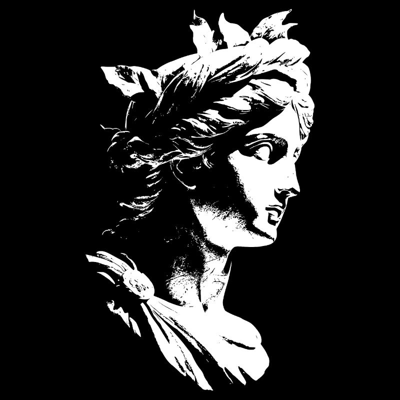 Déesse grecque antique – Art en noir et blanc