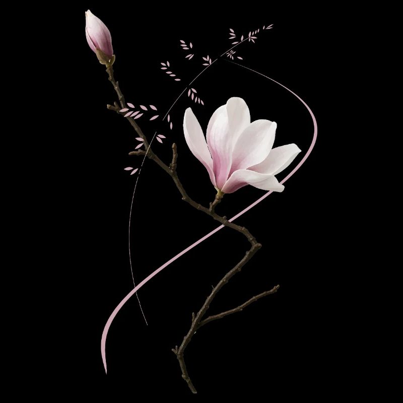 Magnolia in Ikebana style elegant & minimal