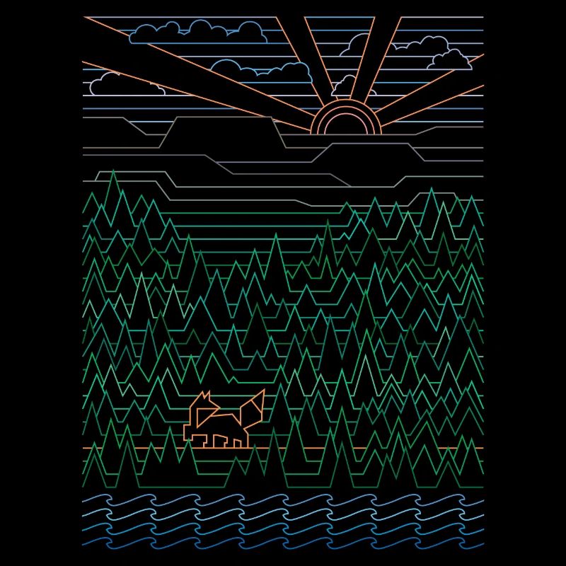 Fox & Forest (Landscape)