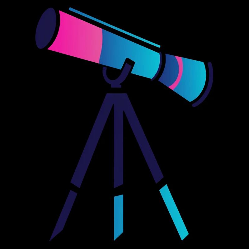 Flaches und farbenfrohes Teleskop-Design