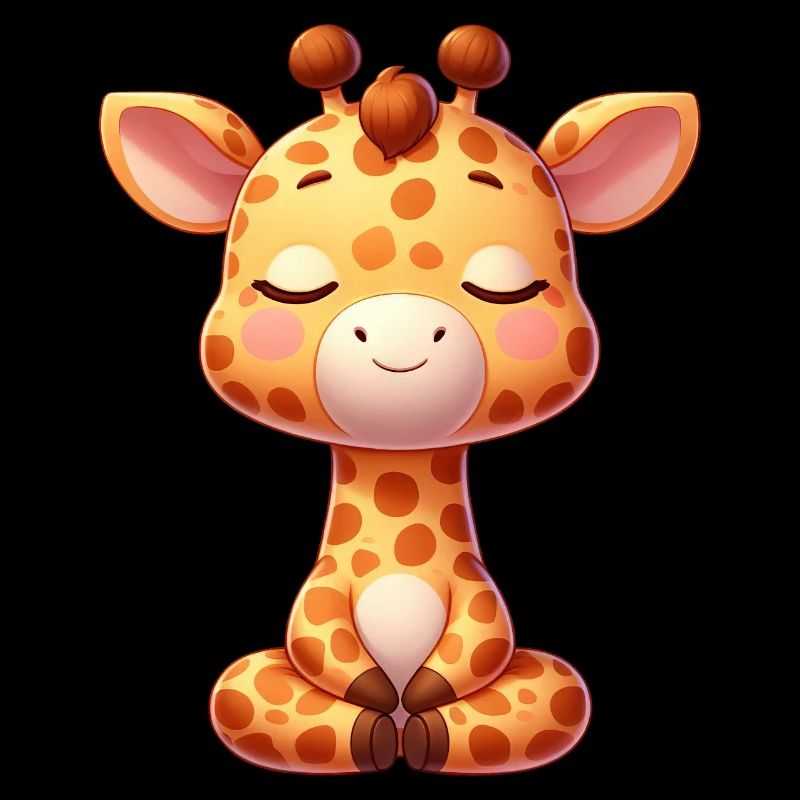 Cute Giraffe Yoga Meditation Relaxation Chill