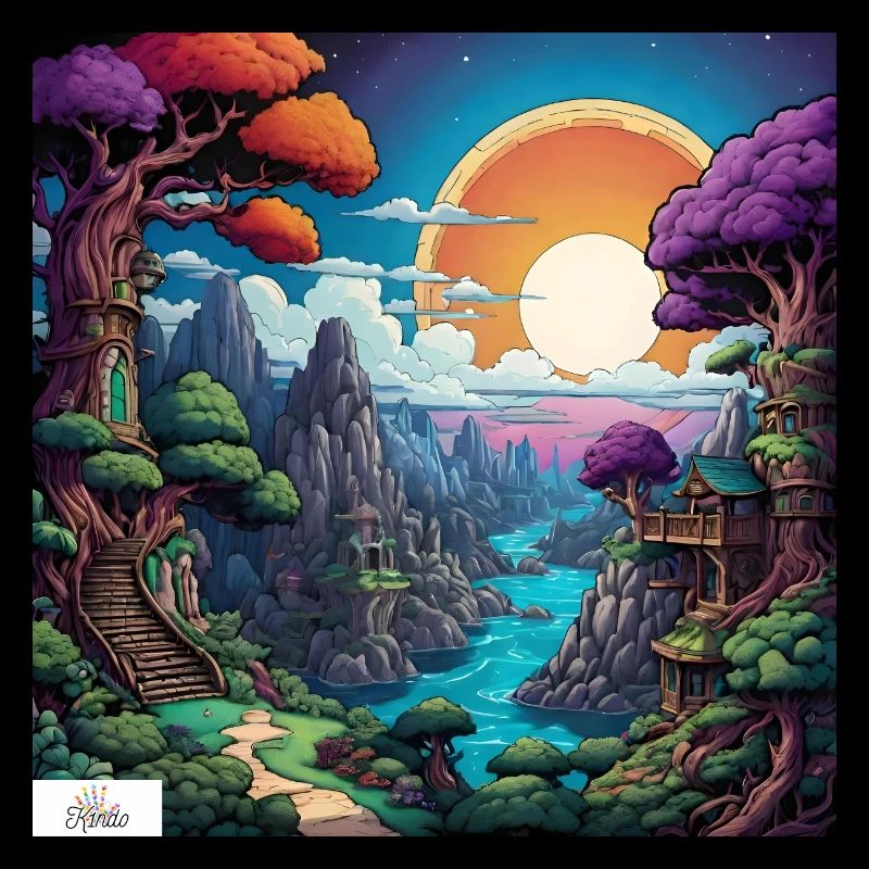 Comic-Welt Traumlandschaft
