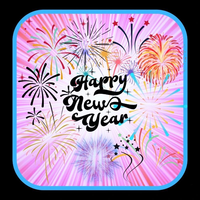 Bonne année, thème coloré.