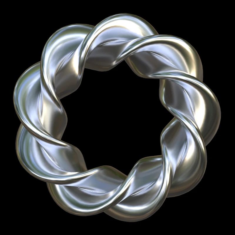 Gedrehter 3D Ring Silber