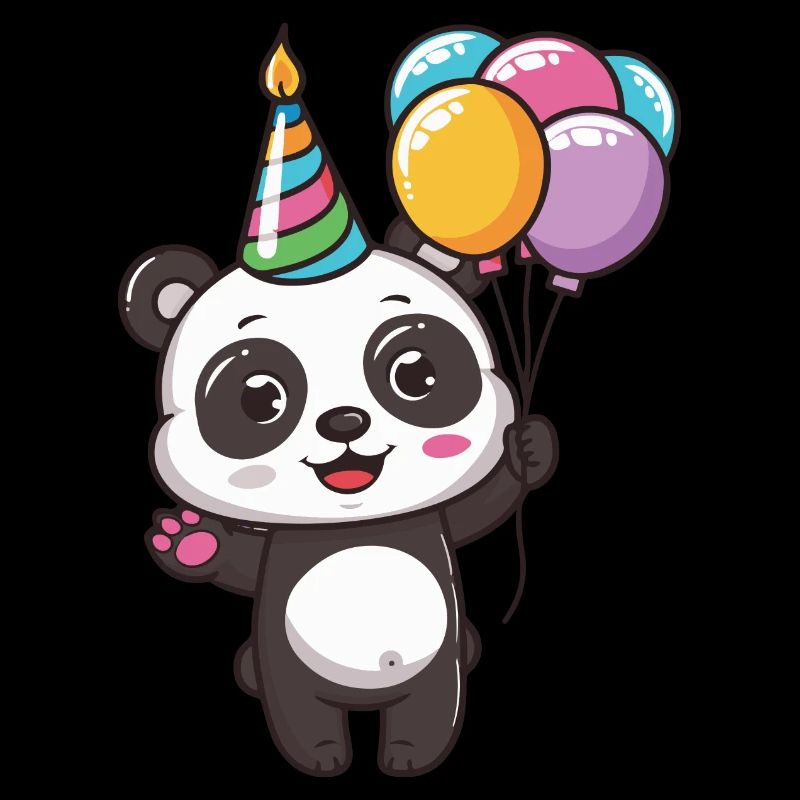 Panda Anniversaire Bande Dessinée Mignon
