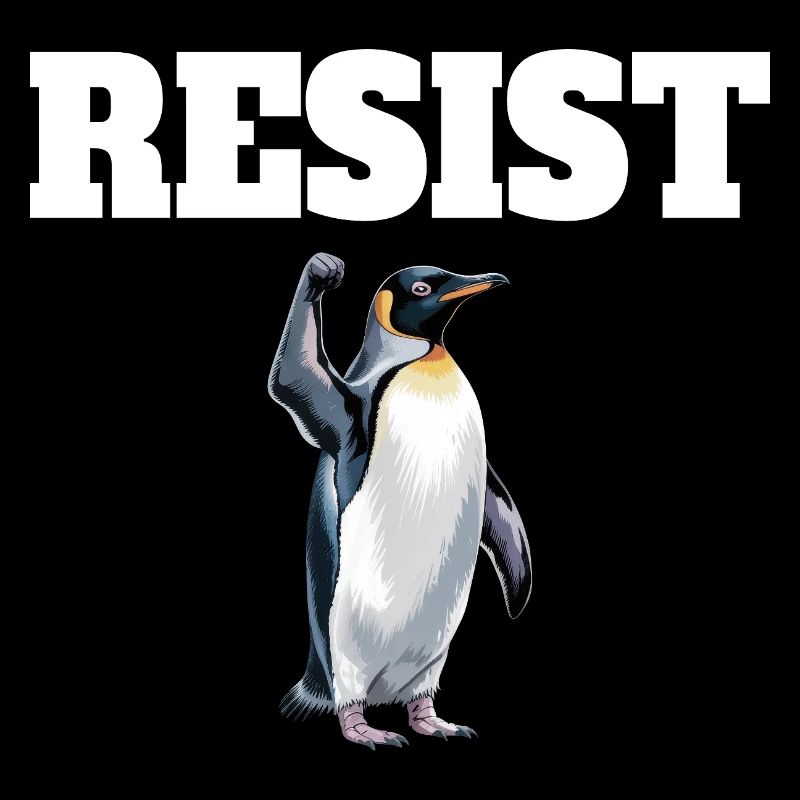 Pinguin protestiert gegen Widerstandssteuern