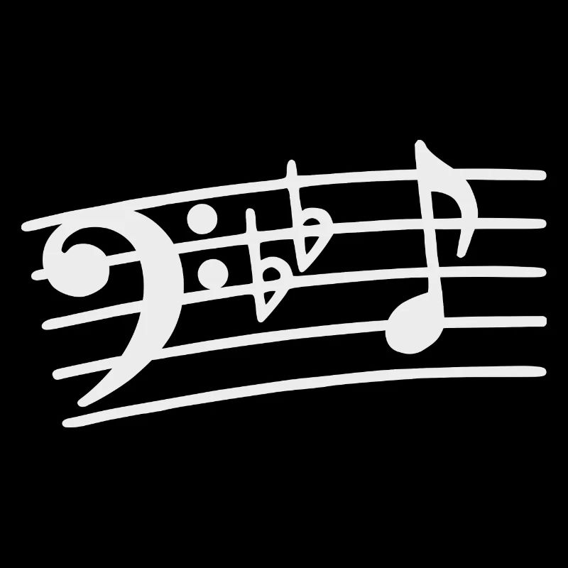 Notes de clé de fa musicien basse bassiste