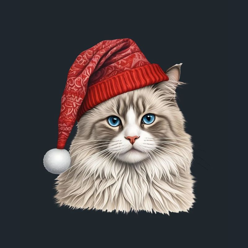 Chat ragdoll de Noël