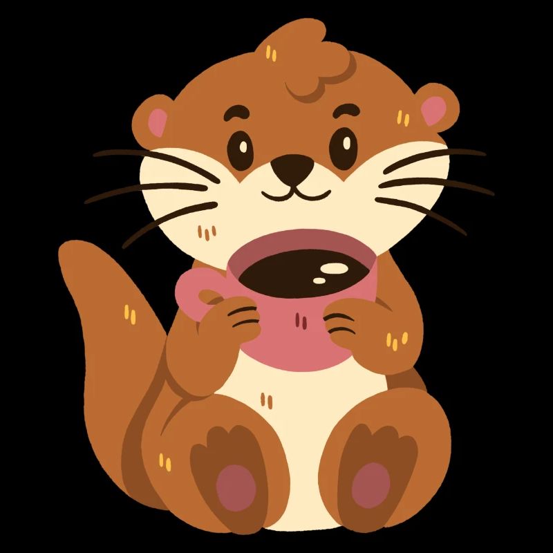 Otter with coffee