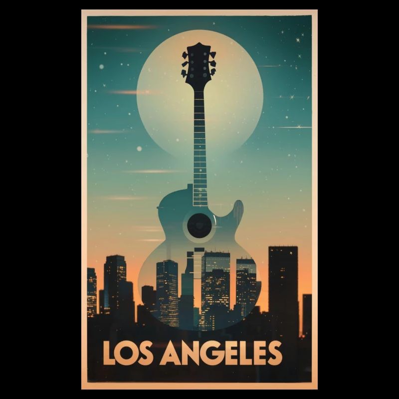 Poster poster design guitar and Los Angeles
